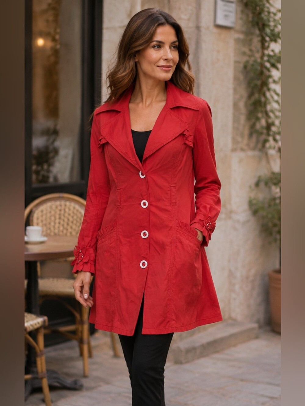 22 Maggio Red Jacket US 6 Italian Romantic Whimsical Statement Cottagecore